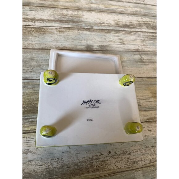 Happy Cat by Outi “City Cat” Hand Painted Ceramic Trinket Box Cat Lover Gift Col - Picture 11 of 15